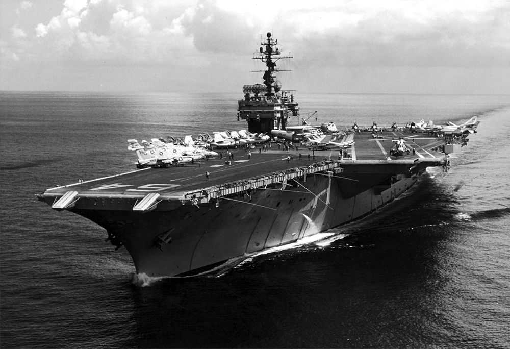 The aircraft carrier USS Constellation in the South China Sea during the Vietnam War  (GRANGER - Historical Picture Archive/Alamy)